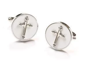 ABC Fashion Mens Religious Silver Cufflinks With Cross 3 ABC Fashion Mens Religious Silver Cufflinks With Cross