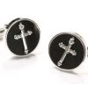 ABC Fashion Mens Religious Silver Cufflinks With Cross 2 ABC Fashion Mens Religious Silver Cufflinks With Cross