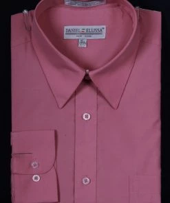 Daniel Ellissa Men's Rose Pink Long Sleeve Dress Shirt