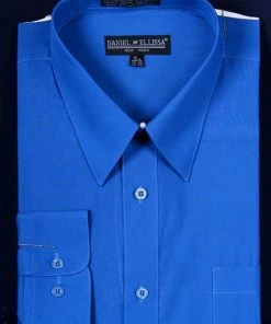 Daniel Ellissa Men's Royal Blue Long Sleeve Dress Shirt