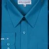 Daniel Ellissa Men's Teal Blue Long Sleeve Dress Shirt