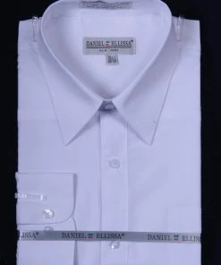 Daniel Ellissa Men's White Long Sleeve Dress Shirt