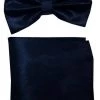 Vesuvio Napoli Men Metallic Black Bow Tie With Pocket Square (Pointed Tip) 1 Vesuvio Napoli Men Metallic Black Bow Tie With Pocket Square (Pointed Tip)