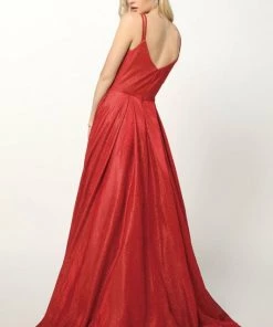 Prom Metallic Glitter A-line Gown By Juliet 206