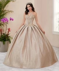 House Of Wu Fiesta Gowns Metallic Glitter Strapless Quinceanera Dress By Fiesta Gowns 56404 Quinceañera