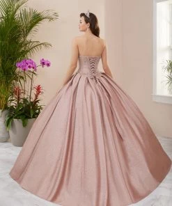 House Of Wu Fiesta Gowns Metallic Glitter Strapless Quinceanera Dress By Fiesta Gowns 56404 Quinceañera