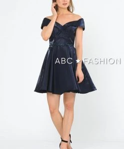 Metallic Short Off The Shoulder Dress By Poly USA 8238