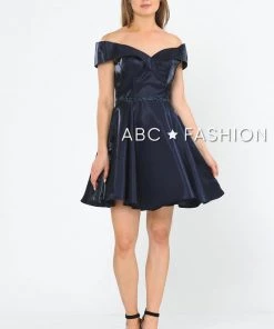 Metallic Short Off The Shoulder Dress By Poly USA 8238
