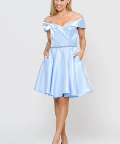 Metallic Short Off The Shoulder Dress By Poly USA 8238