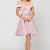 Metallic Short Off The Shoulder Dress By Poly USA 8238 2 Metallic Short Off The Shoulder Dress By Poly USA 8238