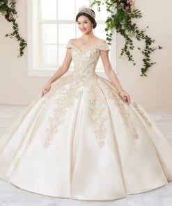 Mikado Off Shoulder Quinceanera Dress By House Of Wu 26963 Quinceañera