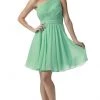 Mint Green Short One Shoulder Ruched Dress By Poly USA 1 Mint Green Short One Shoulder Ruched Dress By Poly USA