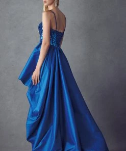 Mirror Beaded High Low Corset Dress By Juliet 252