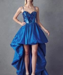 Mirror Beaded High Low Corset Dress By Juliet 252