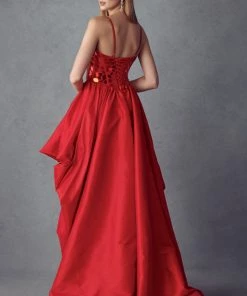 Mirror Beaded High Low Corset Dress By Juliet 252