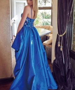 Mirror Beaded High Low Corset Dress By Juliet 252