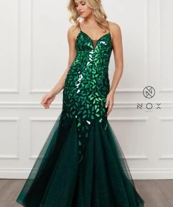 Prom Mirror Beaded Mermaid Dress By Nox Anabel T438