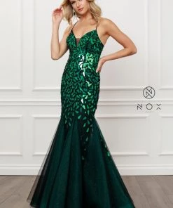 Prom Mirror Beaded Mermaid Dress By Nox Anabel T438