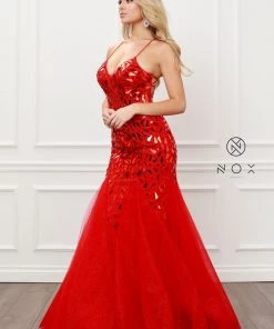 Prom Mirror Beaded Mermaid Dress By Nox Anabel T438