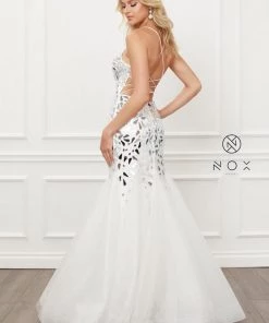 Prom Mirror Beaded Mermaid Dress By Nox Anabel T438