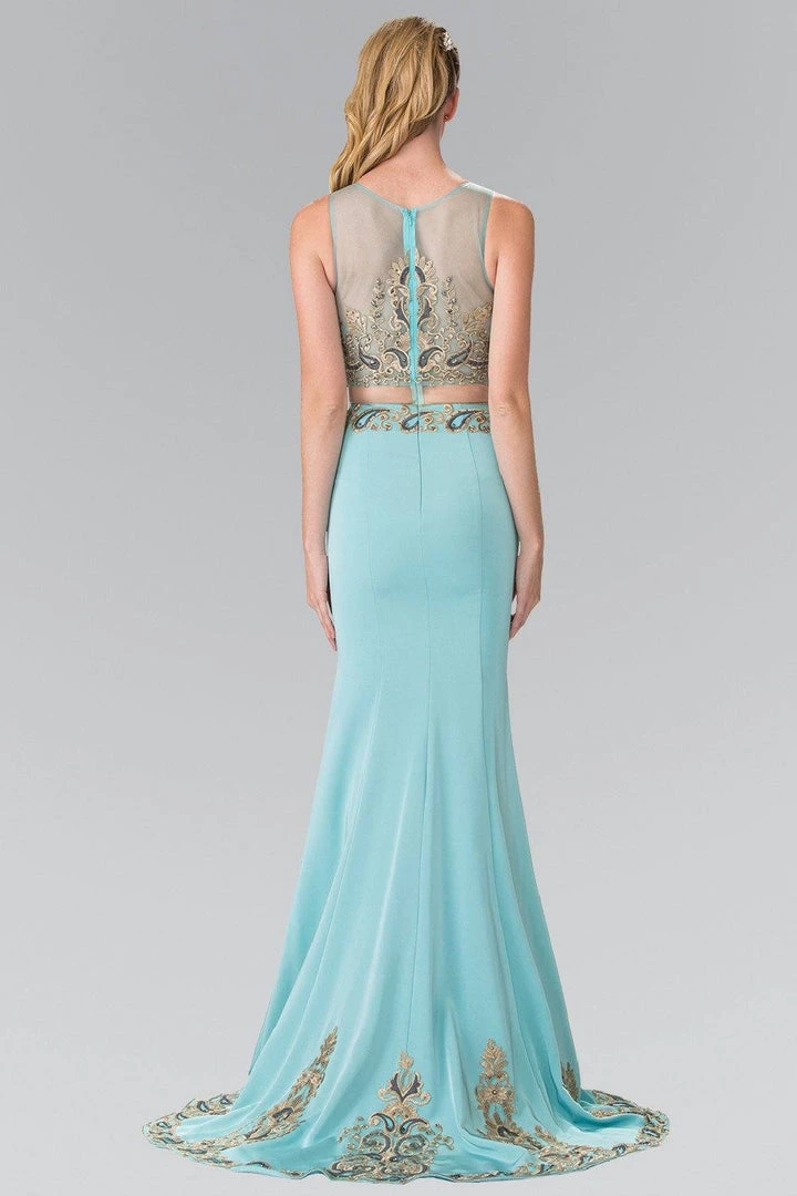 Prom Mock Two-Piece Embroidered Illusion Dress By Elizabeth K GL2248 6 Prom Mock Two-Piece Embroidered Illusion Dress By Elizabeth K GL2248