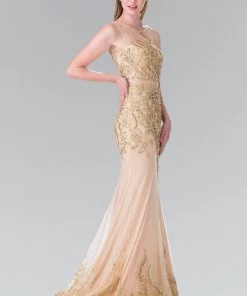 Mock Two-Piece Embroidered Mermaid Dress By Elizabeth K GL2338 Prom