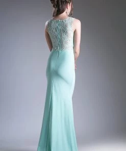 Lace Bodice Mock Two-Piece Gown By Cinderella Divine CF115