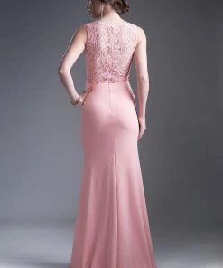 Lace Bodice Mock Two-Piece Gown By Cinderella Divine CF115