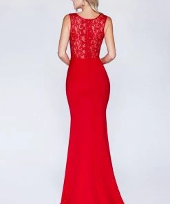 Lace Bodice Mock Two-Piece Gown By Cinderella Divine CF115