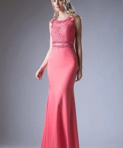 Lace Bodice Mock Two-Piece Gown By Cinderella Divine CF115