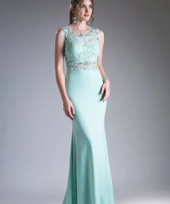 Lace Bodice Mock Two-Piece Gown By Cinderella Divine CF115
