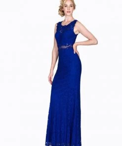 Prom Long Mock Two Piece Lace Dress By Cinderella Divine CF067L