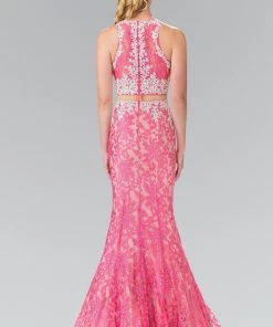 Mock Two-Piece Long Lace Dress By Elizabeth K GL2271