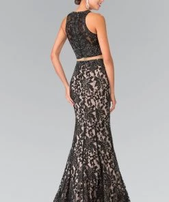 Mock Two-Piece Long Lace Dress By Elizabeth K GL2271