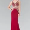 Mock Two-Piece V-Neck Embroidered Dress By Elizabeth K GL2334