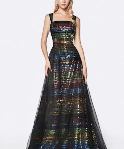 Multi-Colored Sequin Gown By Cinderella Divine CS032