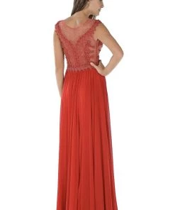 Prom Navy Blue Long Illusion Dress With Beaded Bodice By Poly USA 9 Prom Navy Blue Long Illusion Dress With Beaded Bodice By Poly USA