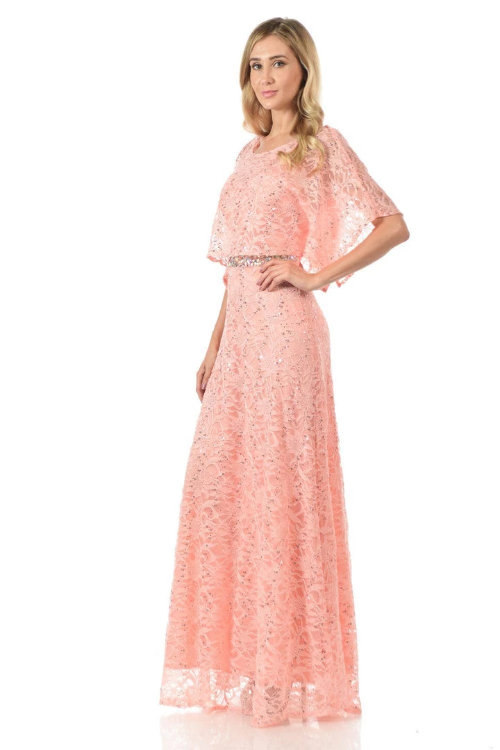 Lenovia Navy Blue Long Sequined Lace Dress With Lace Caplet Prom 15 Lenovia Navy Blue Long Sequined Lace Dress With Lace Caplet Prom