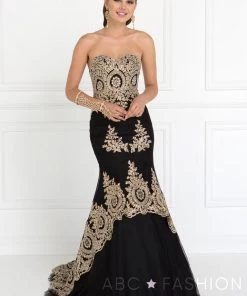 Navy Long Strapless Flared Trumpet Dress By Elizabeth K GL2428 12 Navy Long Strapless Flared Trumpet Dress By Elizabeth K GL2428