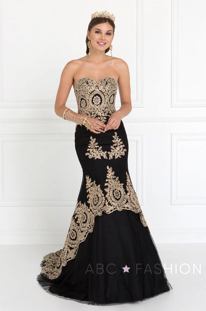 Navy Long Strapless Flared Trumpet Dress By Elizabeth K GL2428 7 Navy Long Strapless Flared Trumpet Dress By Elizabeth K GL2428