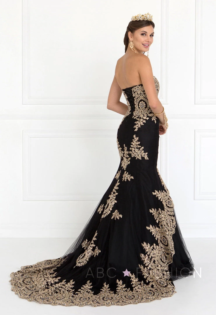 Navy Long Strapless Flared Trumpet Dress By Elizabeth K GL2428 8 Navy Long Strapless Flared Trumpet Dress By Elizabeth K GL2428