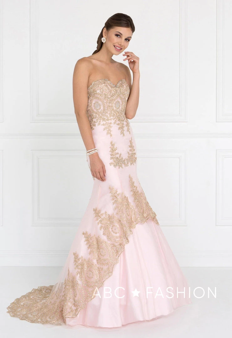 Navy Long Strapless Flared Trumpet Dress By Elizabeth K GL2428 6 Navy Long Strapless Flared Trumpet Dress By Elizabeth K GL2428