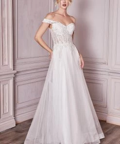 Off Shoulder Bridal Gown By Cinderella Divine CD961W