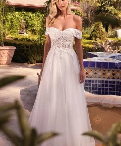 Off Shoulder Bridal Gown By Cinderella Divine CD961W