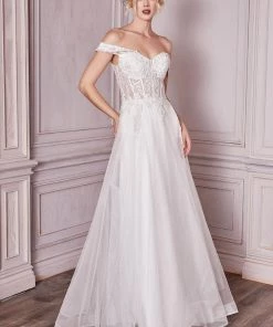 Off Shoulder Bridal Gown By Cinderella Divine CD961W