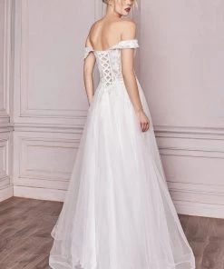 Off Shoulder Bridal Gown By Cinderella Divine CD961W