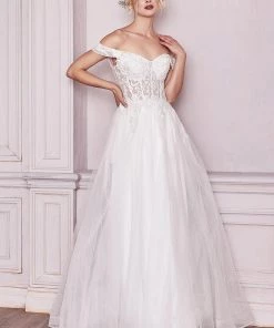 Off Shoulder Bridal Gown By Cinderella Divine CD961W