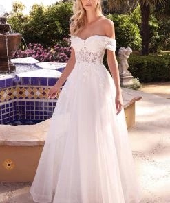 Off Shoulder Bridal Gown By Cinderella Divine CD961W