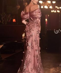 Off Shoulder Fitted Gown By Cinderella Divine J817 Prom