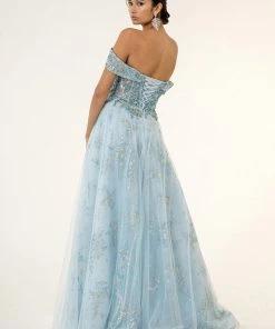 Prom Off Shoulder Glitter Gown By Elizabeth K GL1922 15 Prom Off Shoulder Glitter Gown By Elizabeth K GL1922